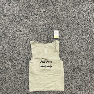 Custom Designed Women's Beige Graphic Tank Top- New With Tags